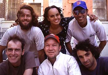 Back L-R: Brian(drums), Ernie (vox), Denver (vox)<br>
Front L-R: Doug (trumpet/guit), Bood (bass), Ricky (keys/perc).