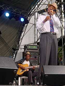 Hilton as part of the District Six Band,with Mac McKenzie (seated).
&copy Eugene Arries